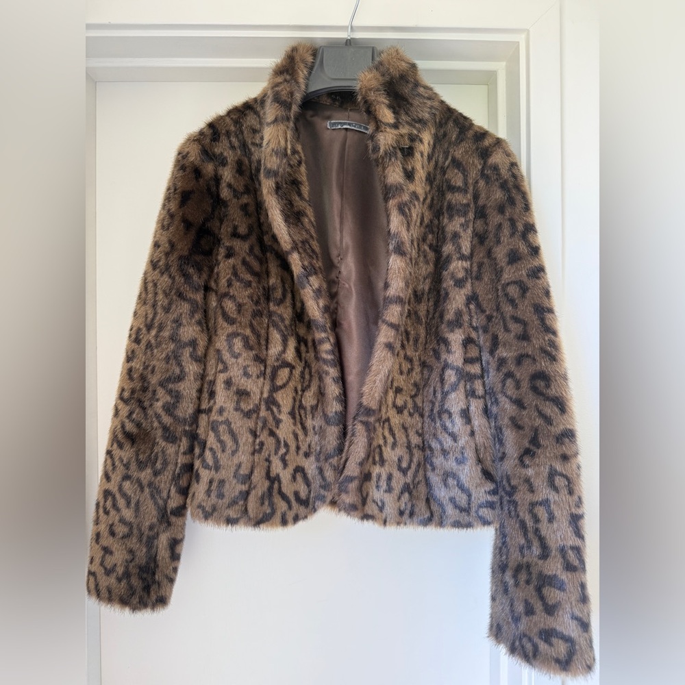 NWOT Velvet by Graham & Spencer Leopard Teddy Jacket